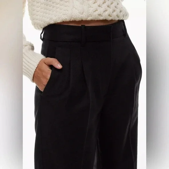 NWT Aritzia Wilfred The Effortless Pant™ Black in City Cashmere Size 6 - Picture 6 of 14